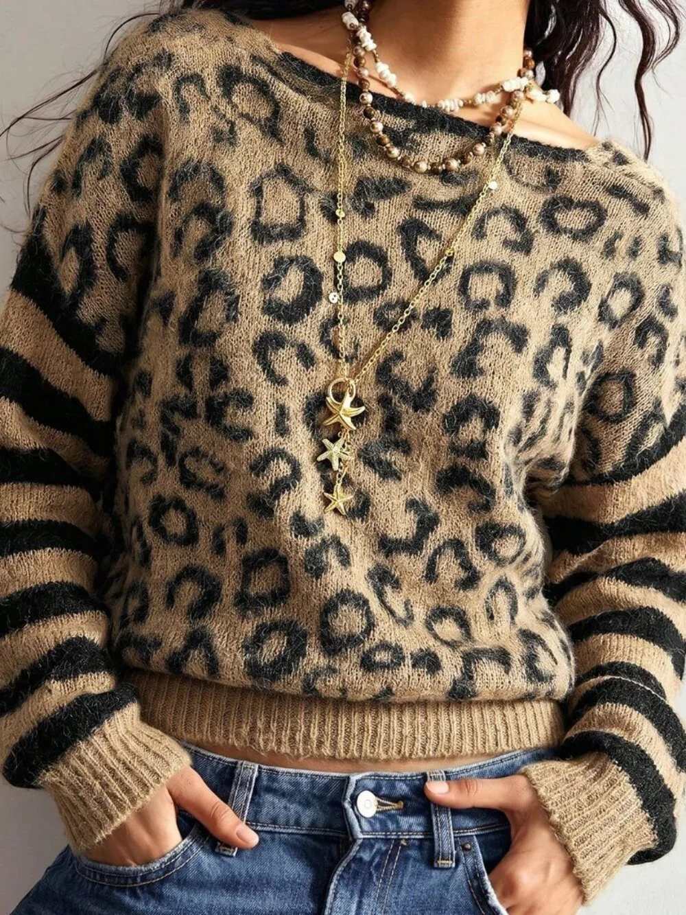 Multicolor Casual Women's V-Neck Sweater Set